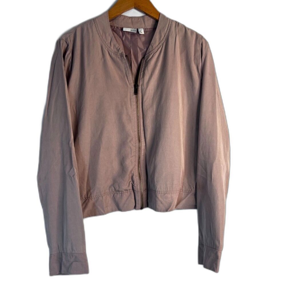 14th & Union‎ Pink Full Zip Long Sleeve Lightweight Lined Bomber Jacket Size MD